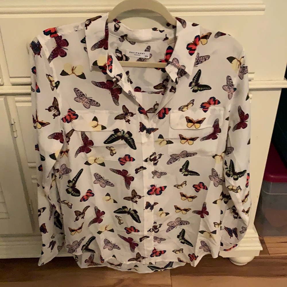 Equipment butterfly silk blouse